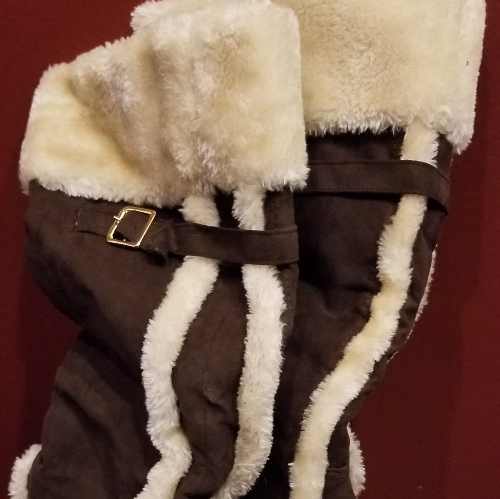 Bumper Brand Microsuede Wedge Fur Boot